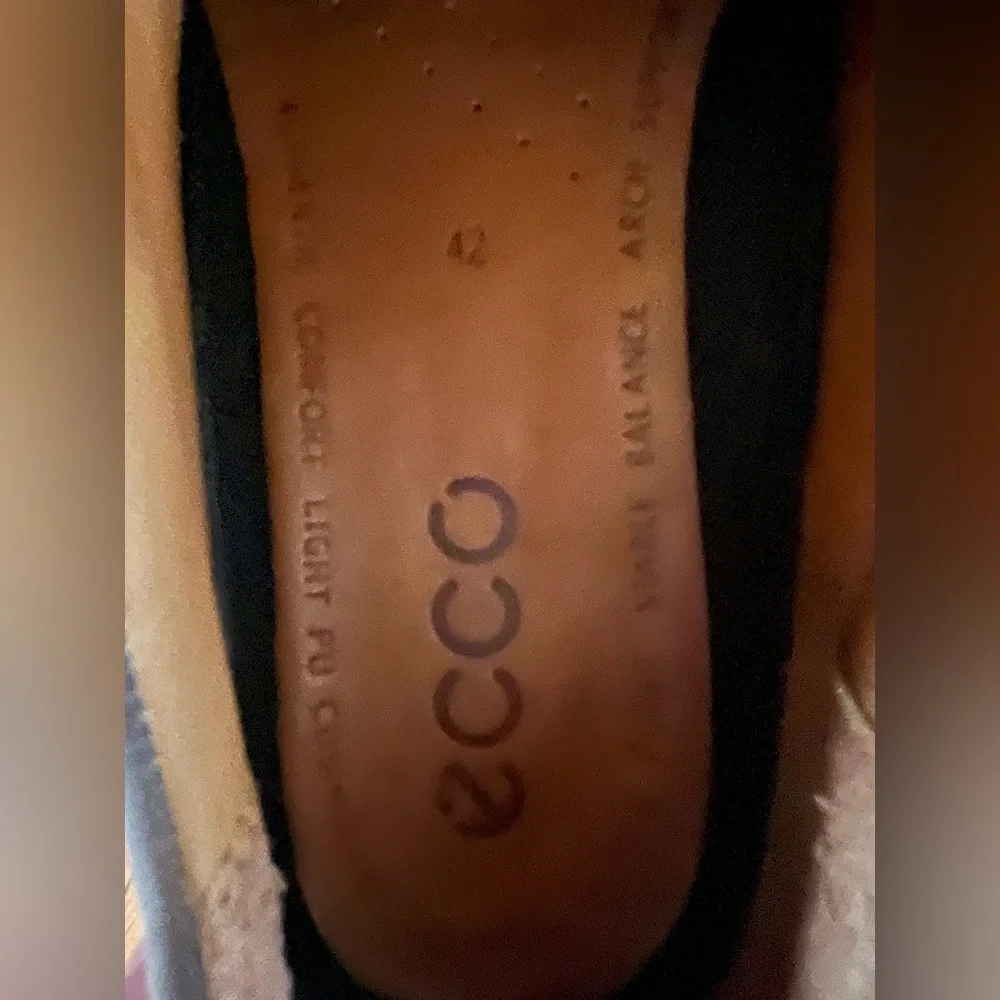 Ecco Seawalker Casual Walking Shoes Brown Leather Mens Size EU‎ 42 US 8-8.5